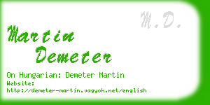 martin demeter business card